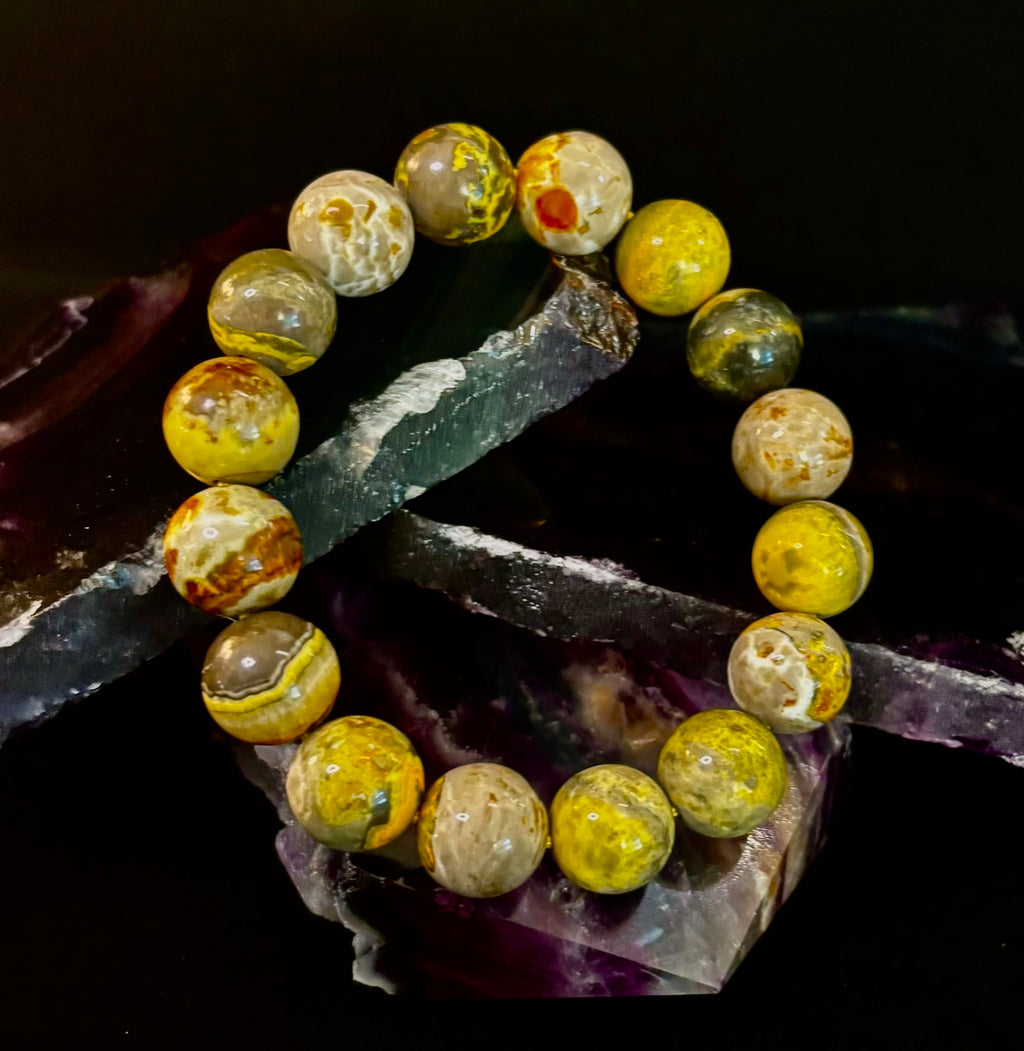 Bumble Bee Jasper Statement Bracelet – Rare Natural Gemstone | Limited Supply | Three Bead Sizes