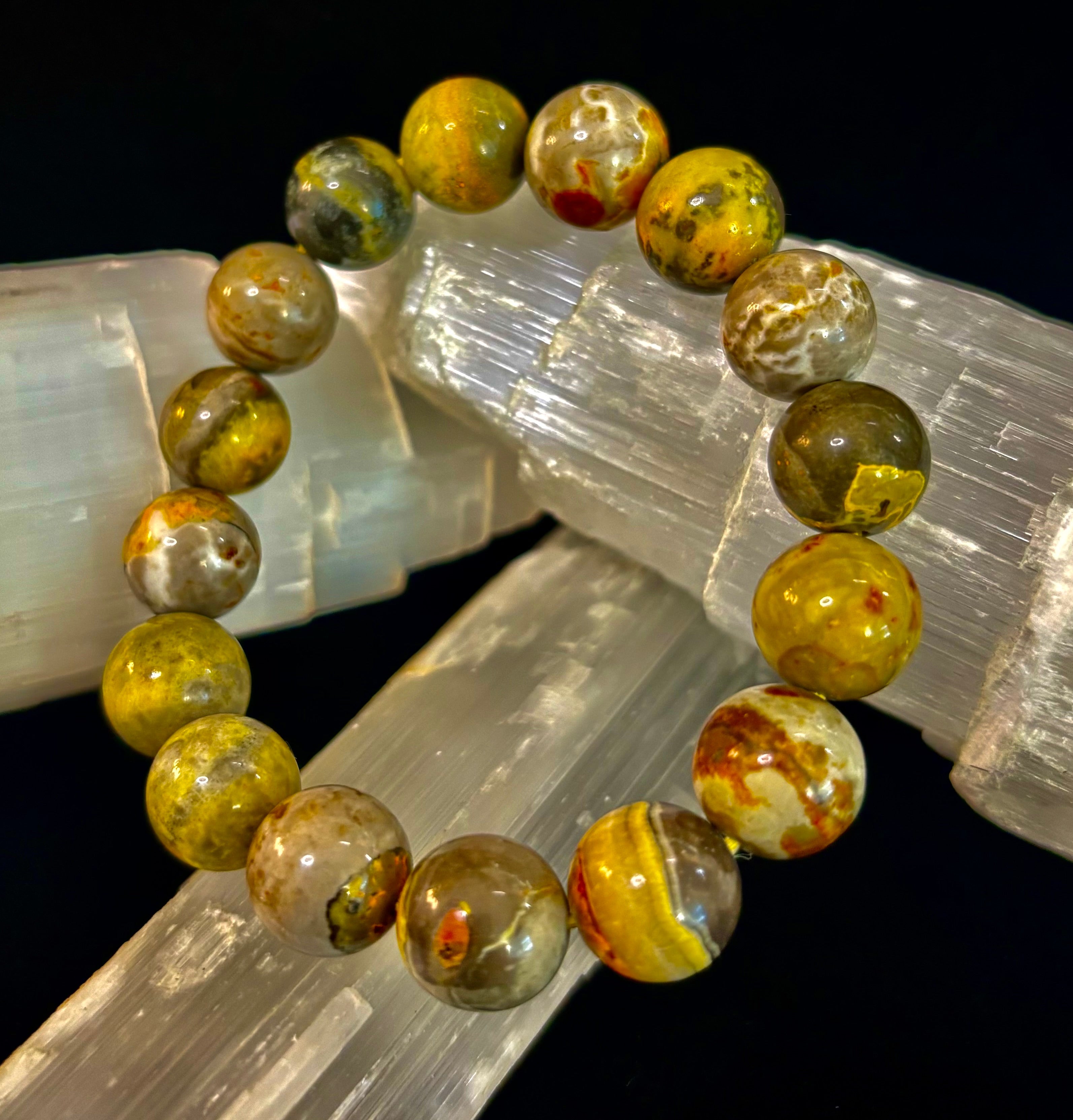 Bumble Bee Jasper Statement Bracelet – Rare Natural Gemstone | Limited Supply | Three Bead Sizes