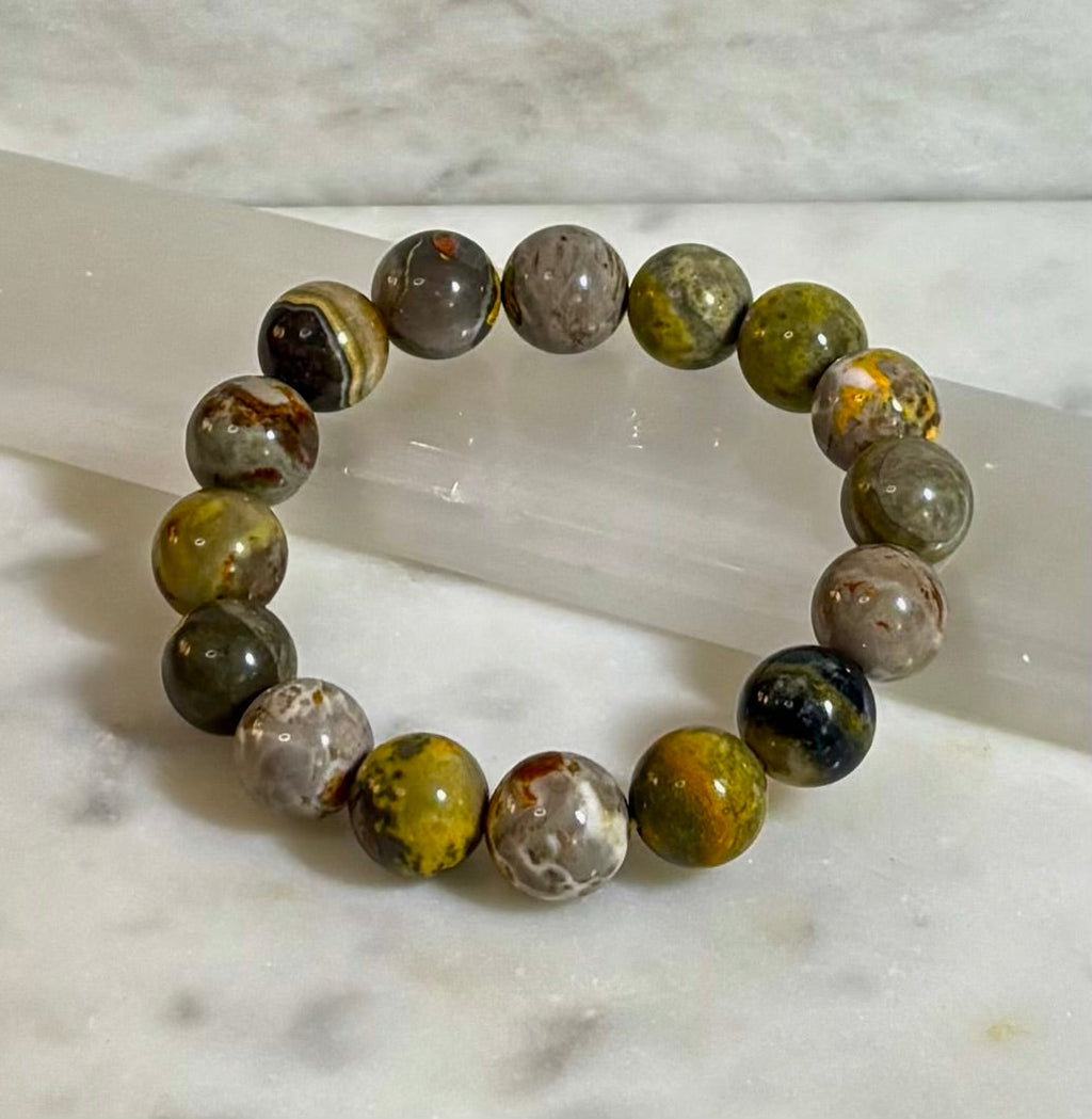 Bumble Bee Jasper Statement Bracelet – Rare Natural Gemstone | Limited Supply | Three Bead Sizes