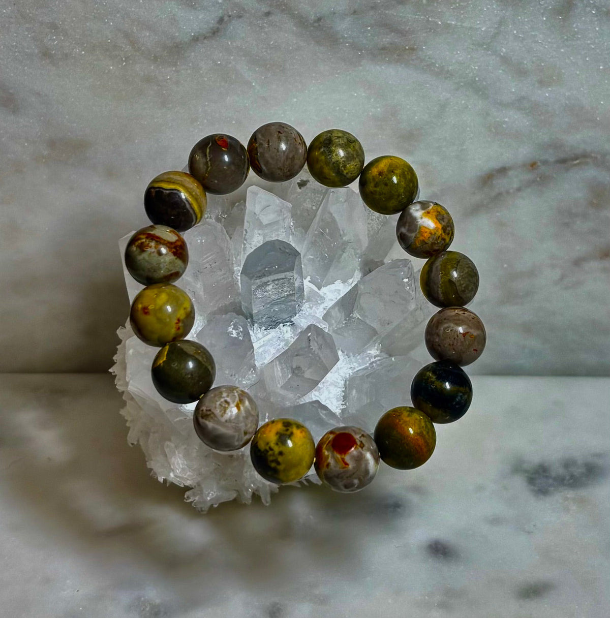 Bumble Bee Jasper Statement Bracelet – Rare Natural Gemstone | Limited Supply | Three Bead Sizes