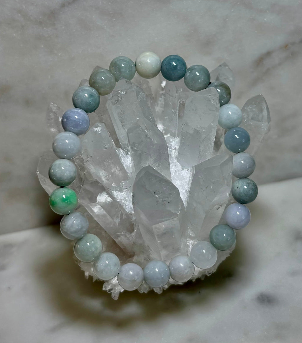 New Horizons - Natural Burma Jade (Jadeite) 8mm Stretch Bracelet