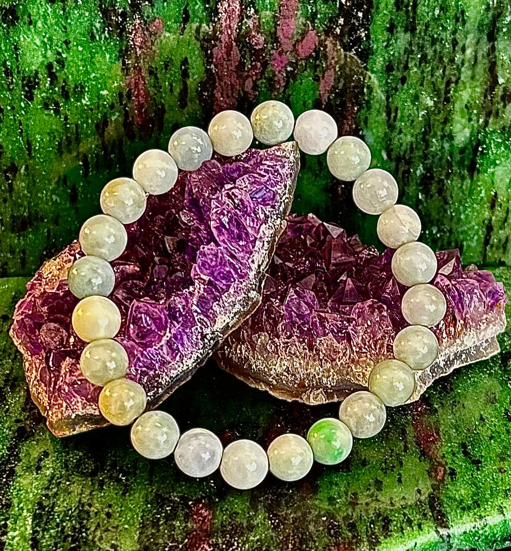 New Horizons - Natural Burma Jade (Jadeite) 8mm Stretch Bracelet