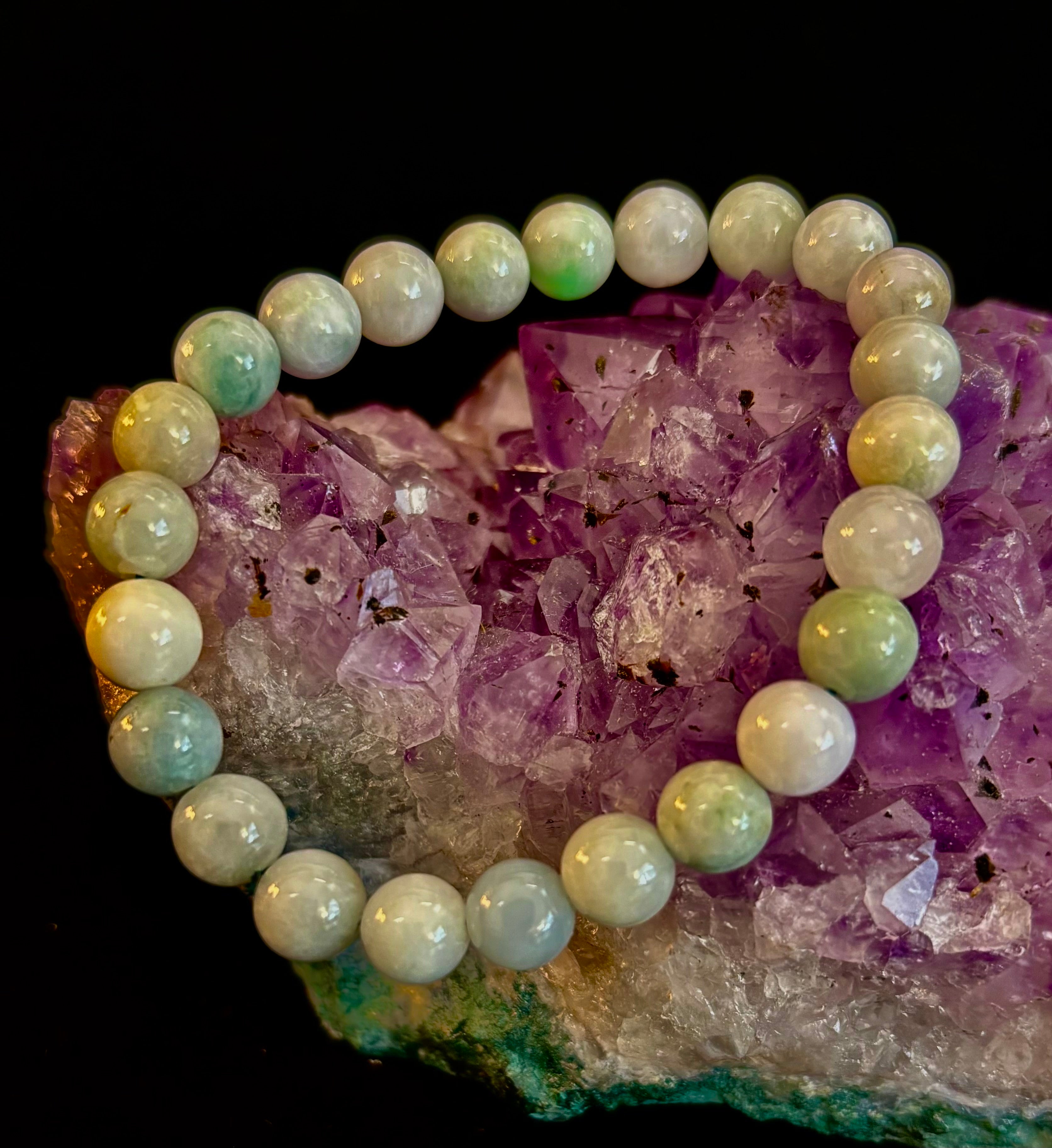 New Horizons - Natural Burma Jade (Jadeite) 8mm Stretch Bracelet