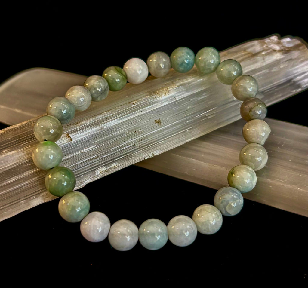 New Horizons - Natural Burma Jade (Jadeite) 8mm Stretch Bracelet