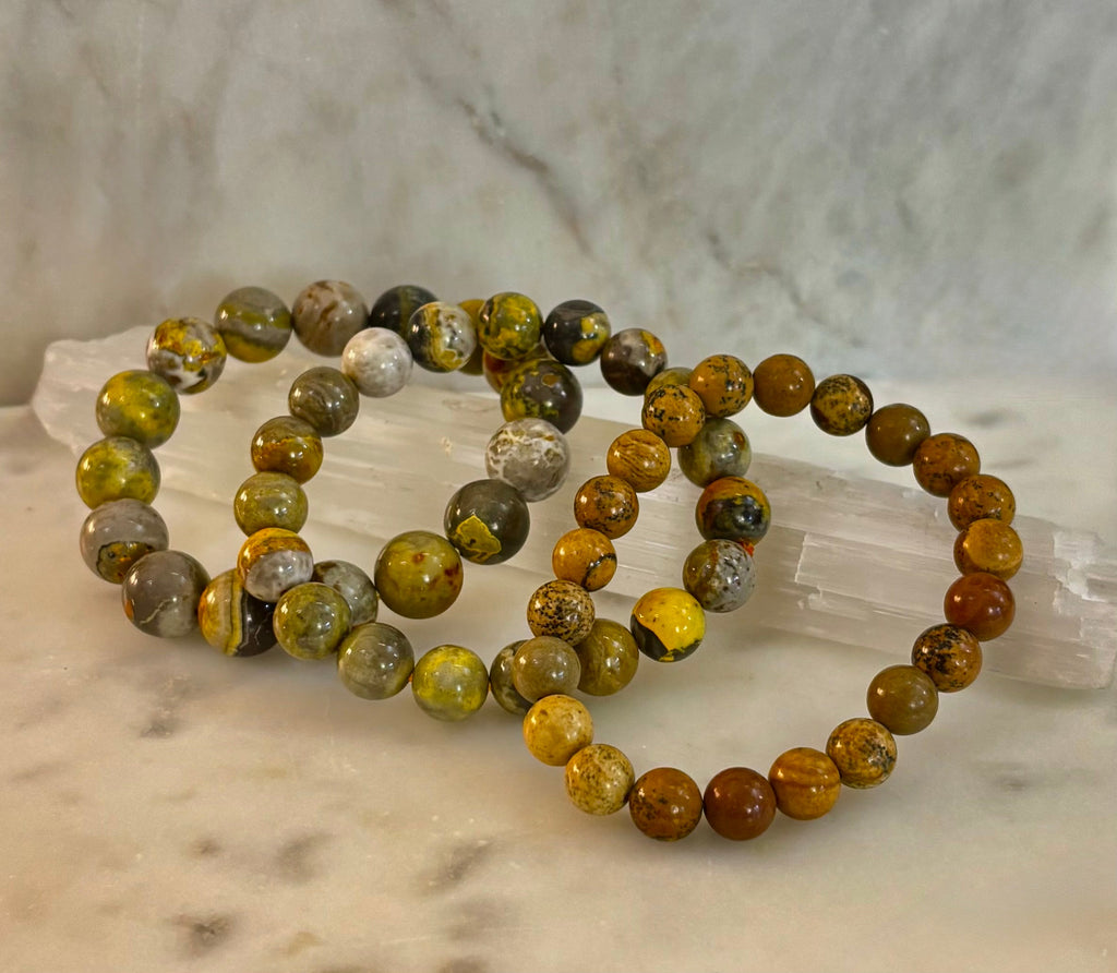 Bumble Bee Jasper Statement Bracelet – Rare Natural Gemstone | Limited Supply | Three Bead Sizes