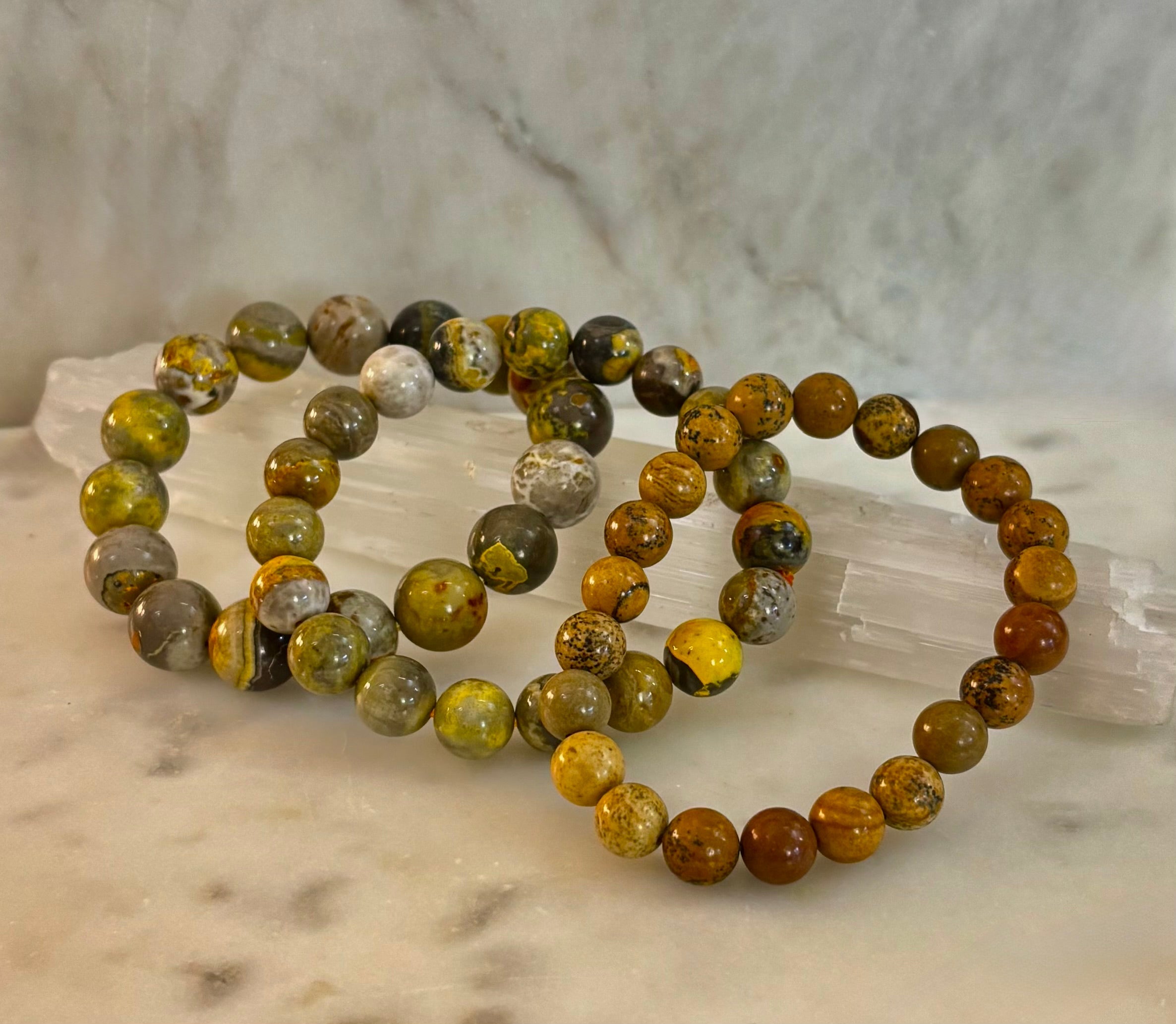 Bumble Bee Jasper Statement Bracelet – Rare Natural Gemstone | Limited Supply | Three Bead Sizes