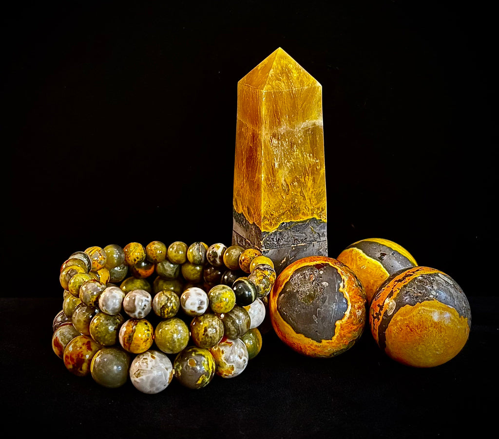 Bumble Bee Jasper Statement Bracelet – Rare Natural Gemstone | Limited Supply | Three Bead Sizes