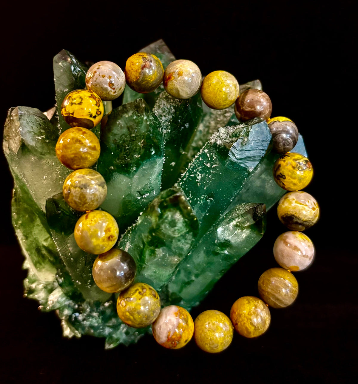 Bumble Bee Jasper Statement Bracelet – Rare Natural Gemstone | Limited Supply | Three Bead Sizes