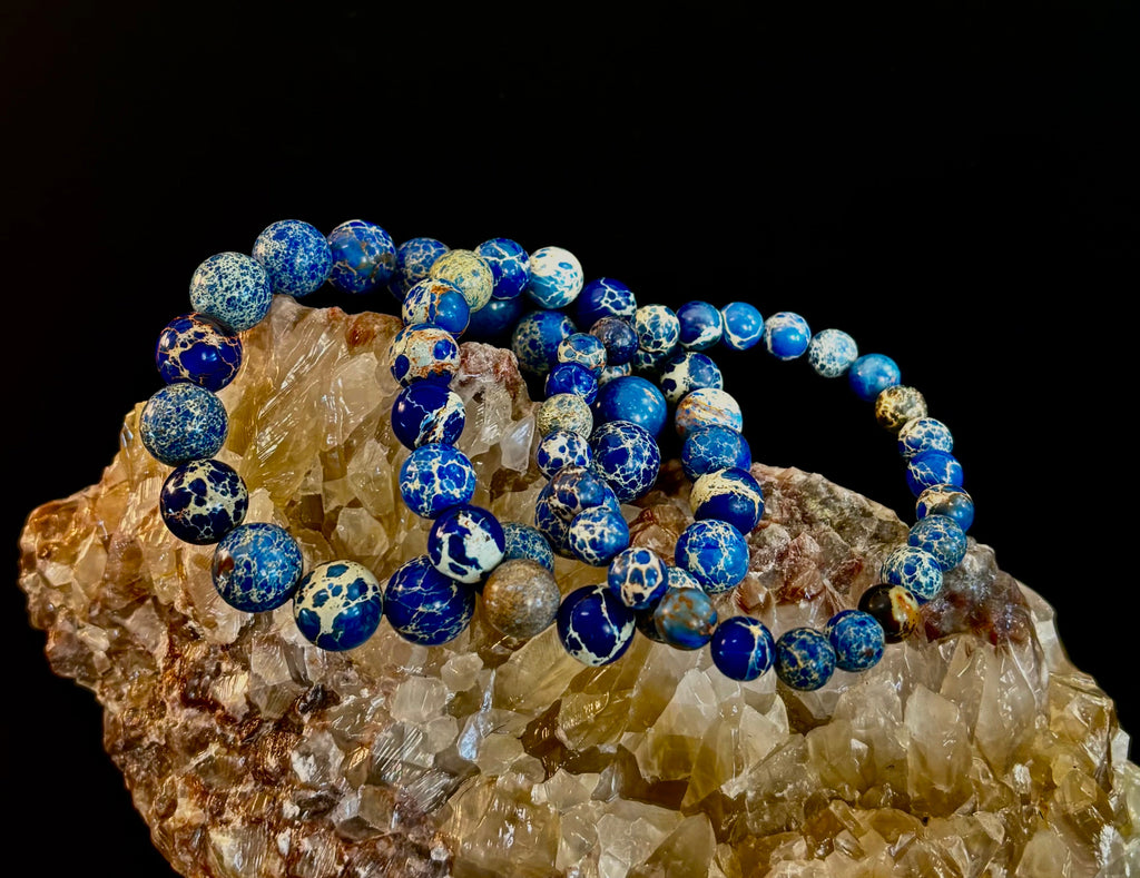Atlantic Tide Blue Imperial Jasper Bracelet (8mm, 10mm, and 12mm)