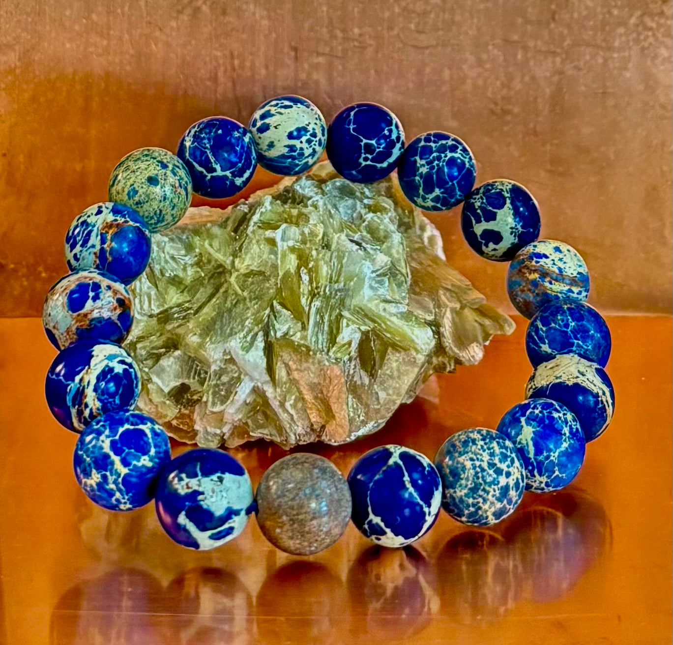 Atlantic Tide Blue Imperial Jasper Bracelet (8mm, 10mm, and 12mm)
