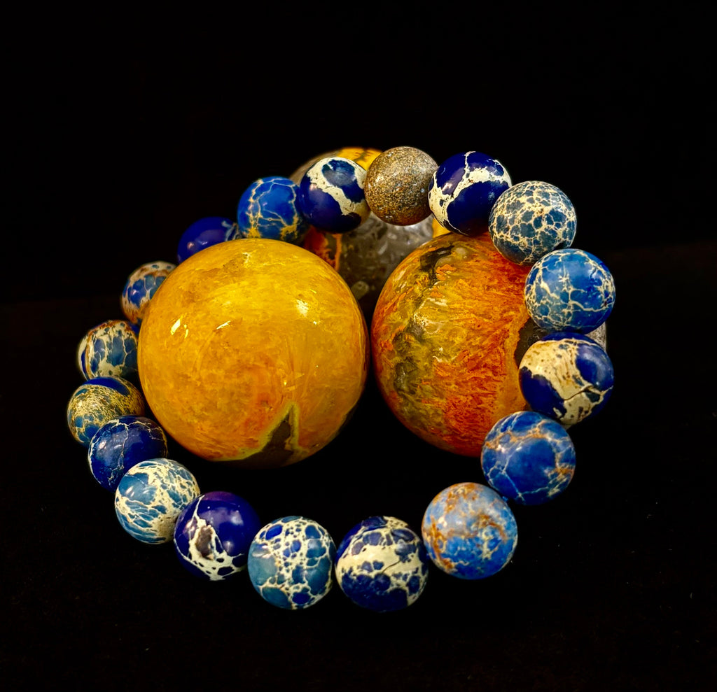 Atlantic Tide Blue Imperial Jasper Bracelet (8mm, 10mm, and 12mm)