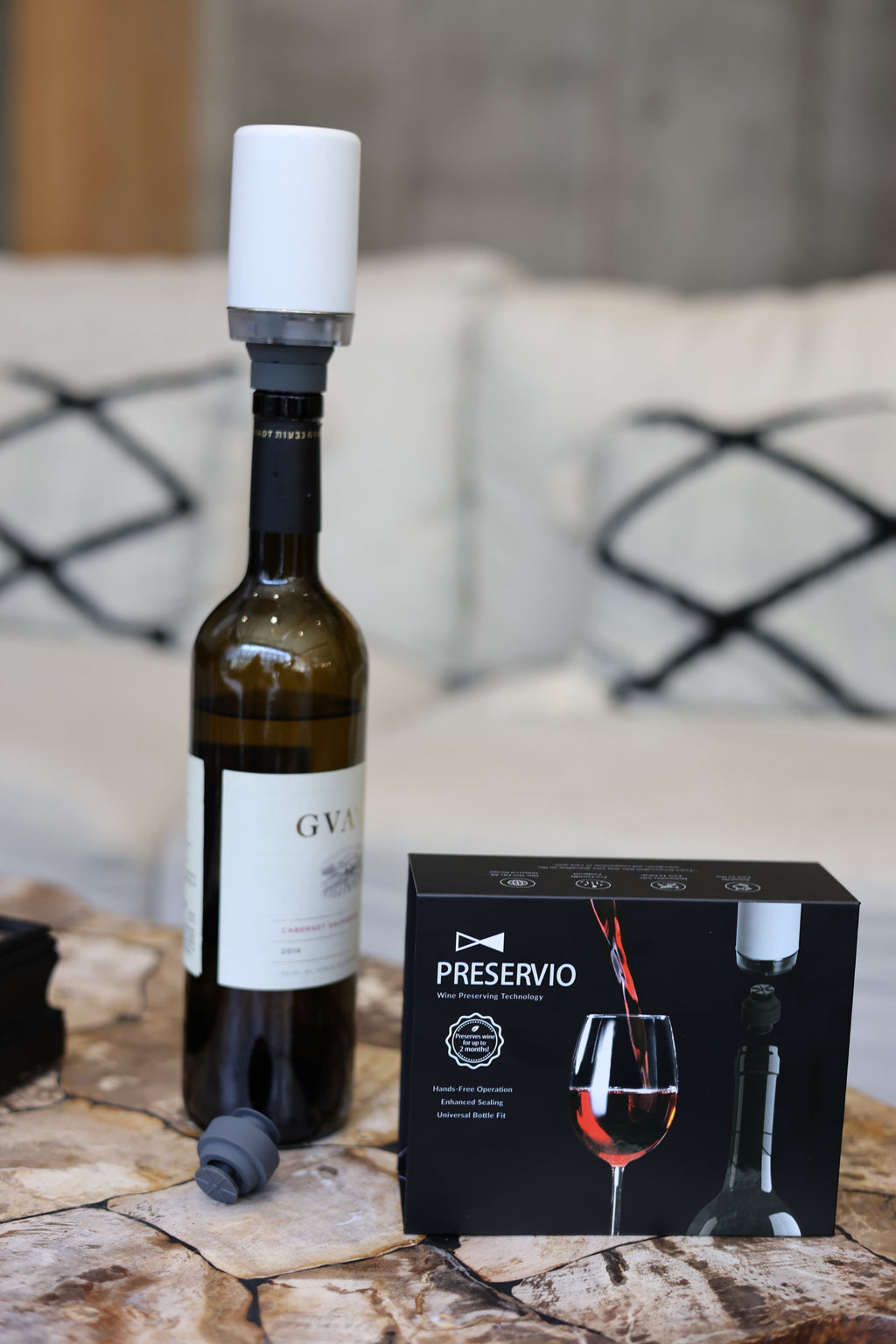 Preservio Automatic Wine Preservation Pump + Bonus 2 Silicone Stoppers