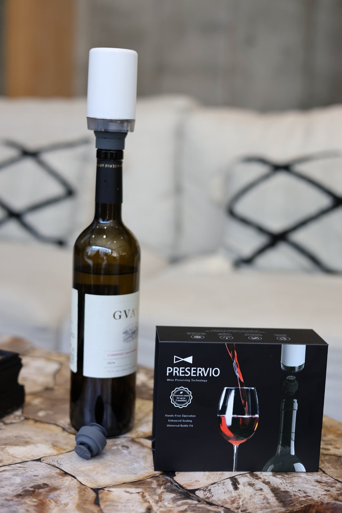 Preservio Automatic Wine Preservation Pump + Bonus 2 Silicone Stoppers