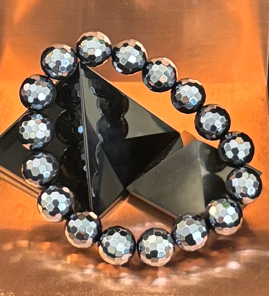 The "Studio 54" Faceted Mystic Black Onyx Glamour Bracelet