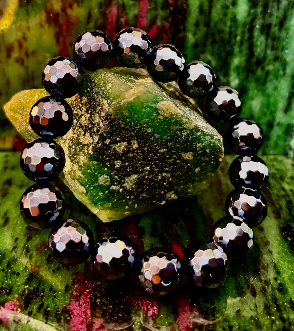 The "Studio 54" Faceted Mystic Black Onyx Glamour Bracelet