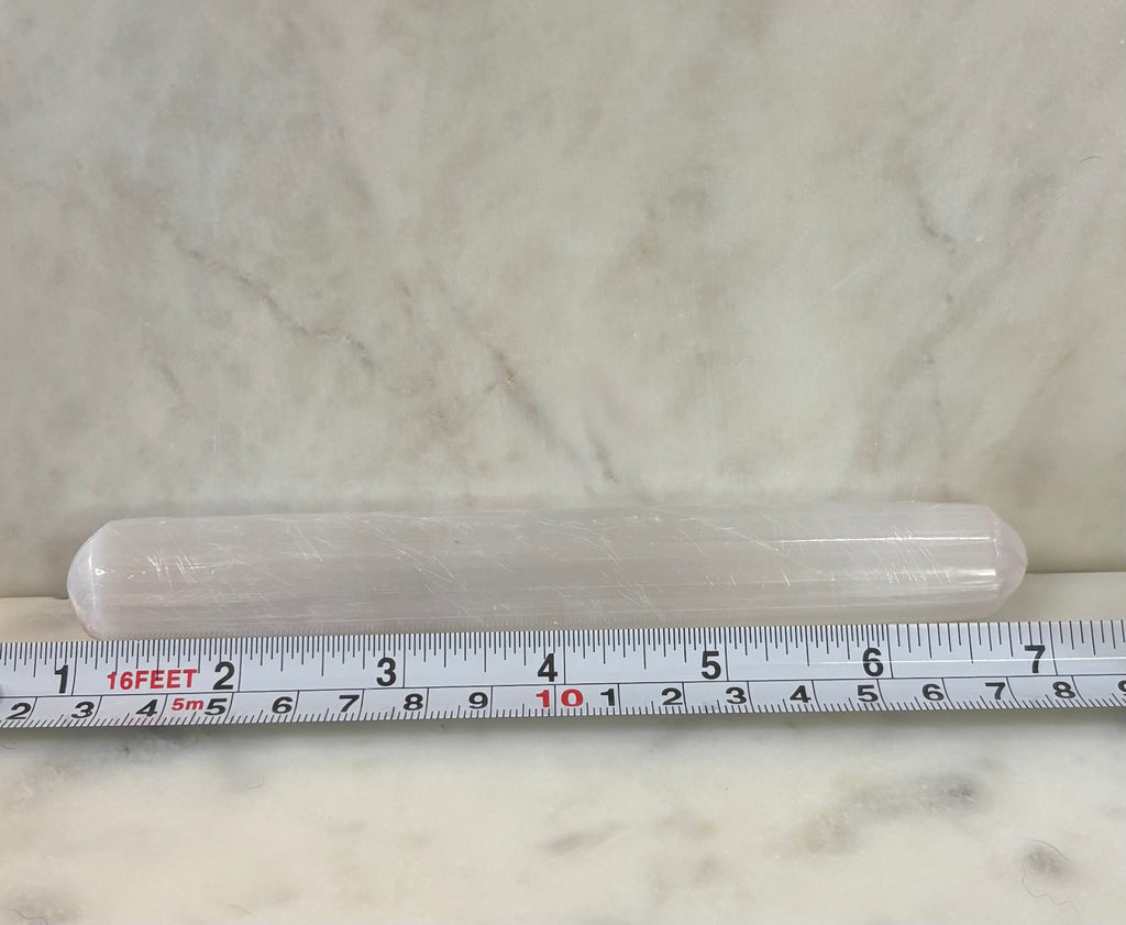 The Sacred Light Selenite Massage Wand | 6" Moroccan Energy Cleansing & Reflexology Wand