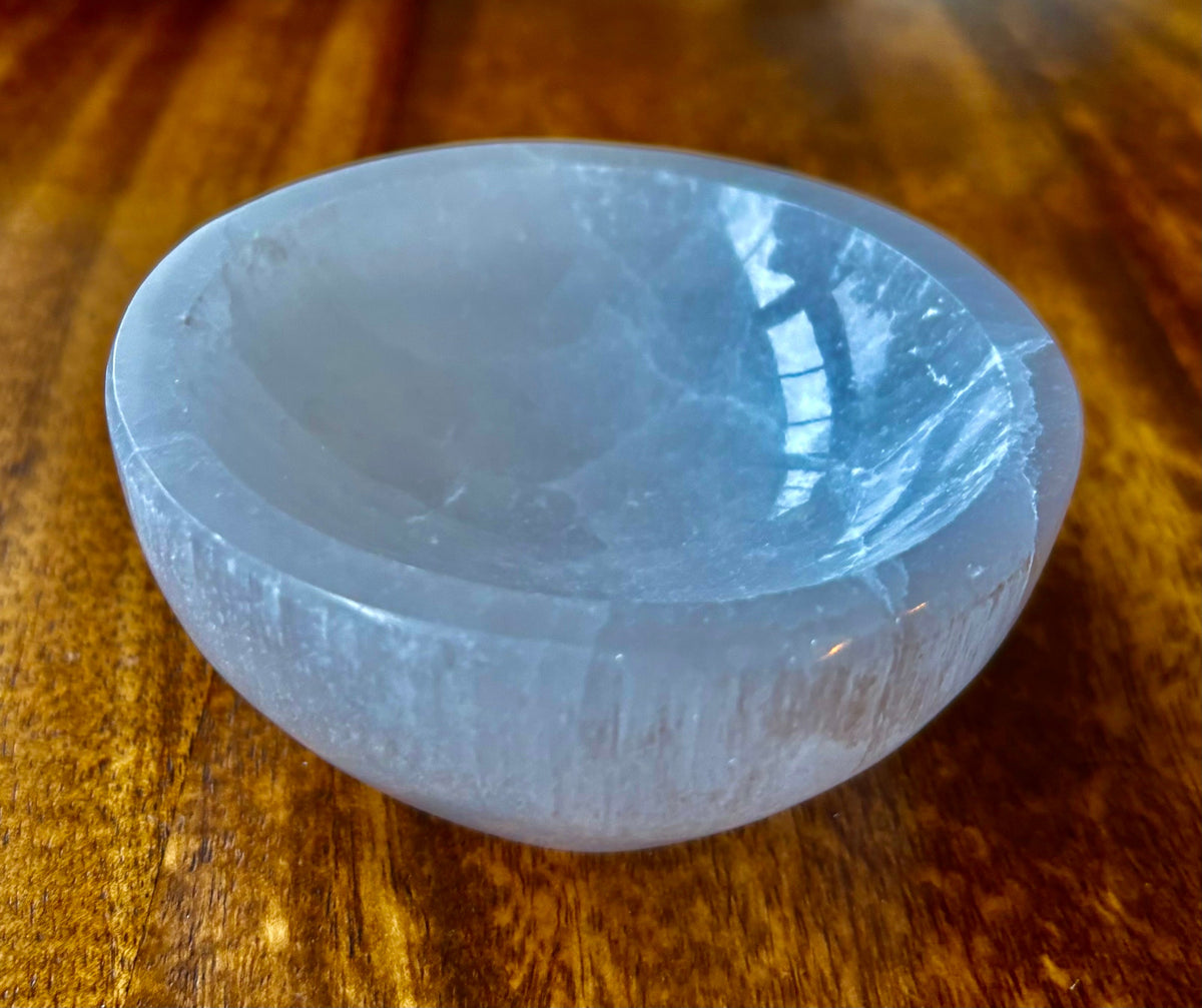 The Sacred Nightstand Selenite Cleansing Bowl | 3" Moroccan Crystal Charging & Ring Dish