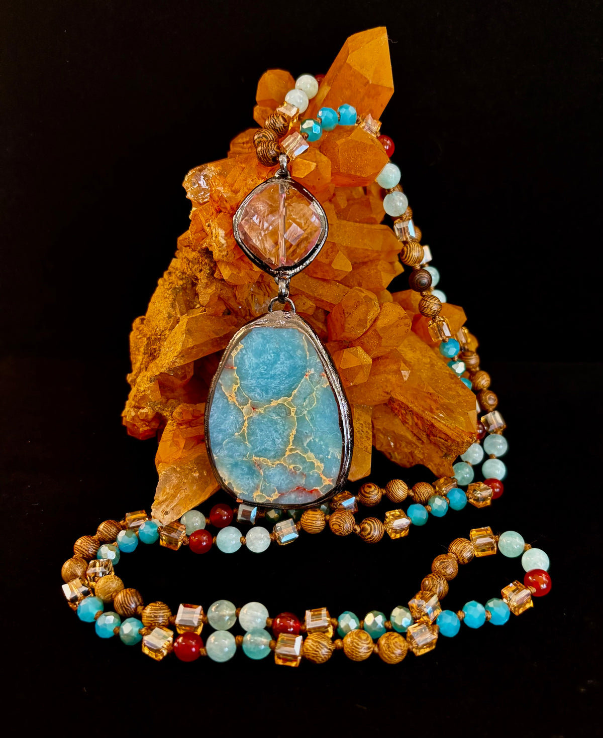 Statement Amazonite Pendant Necklace - Truth, Harmony & Calm