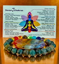 Chakra & Moss Agate Reiki-Infused Healing Bracelet – Grounding Energy & Spiritual Balance