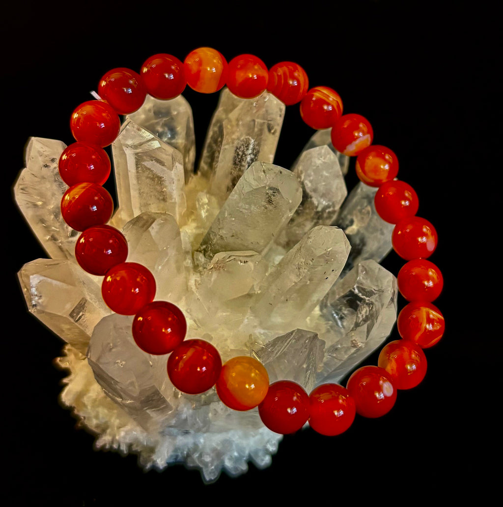 Yuletide Harmony Banded Agate Bracelet