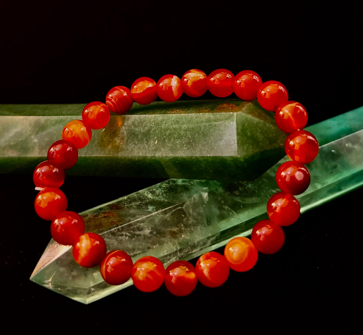 Yuletide Harmony Banded Agate Bracelet