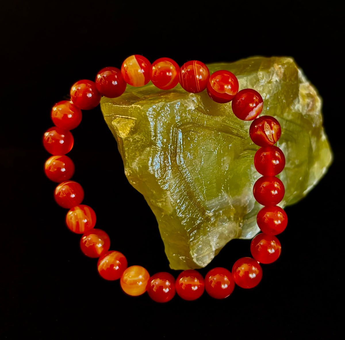 Yuletide Harmony Banded Agate Bracelet
