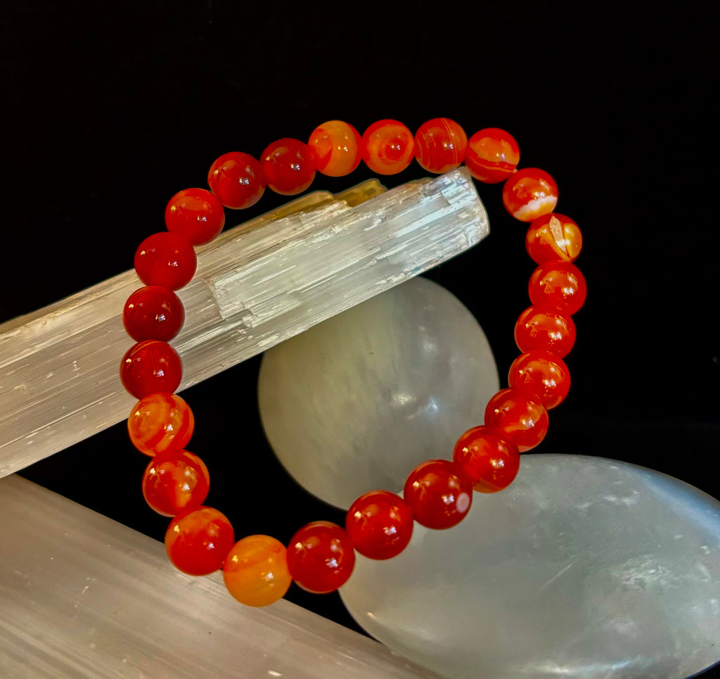 Yuletide Harmony Banded Agate Bracelet