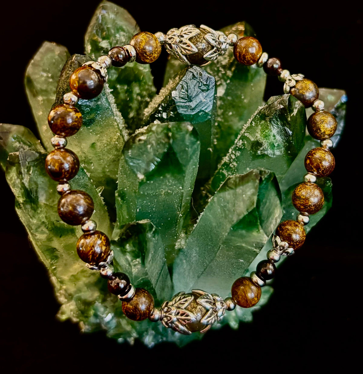 "Stay in My Power" Pyrite, Bronzite & Garnet Bracelet (Small Wrists)