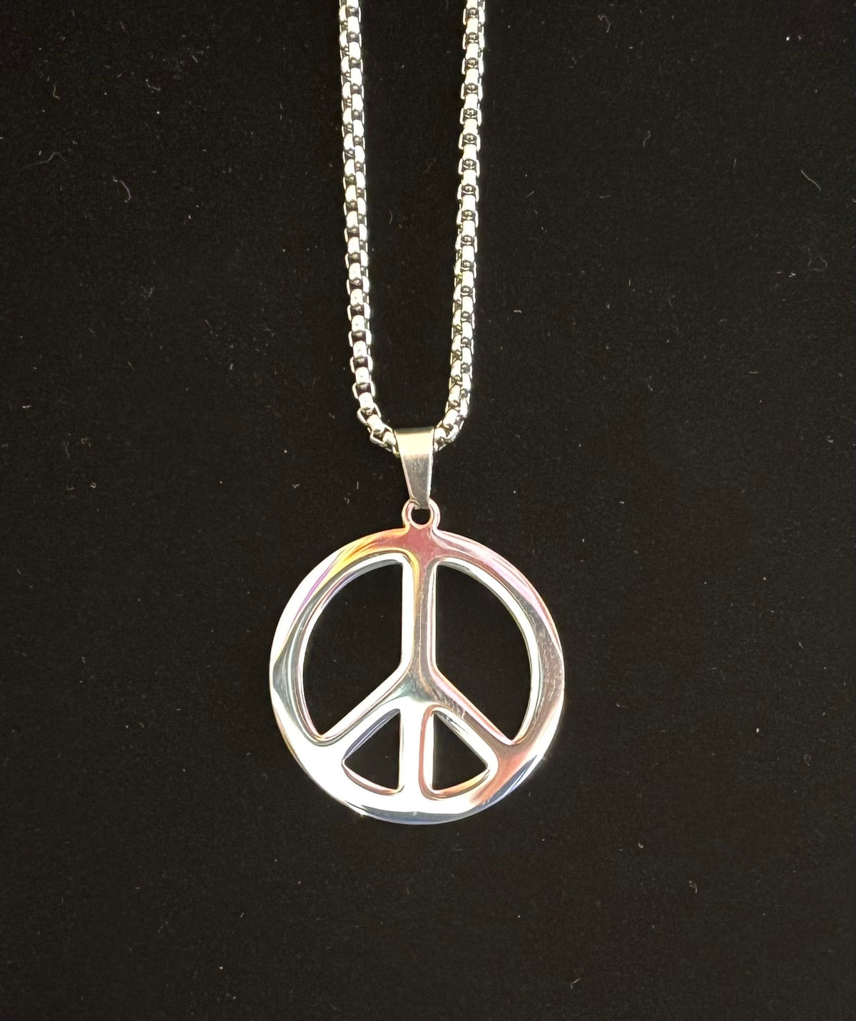 Peace Sign Stainless Steel Pendant Necklace – Bold & Empowering