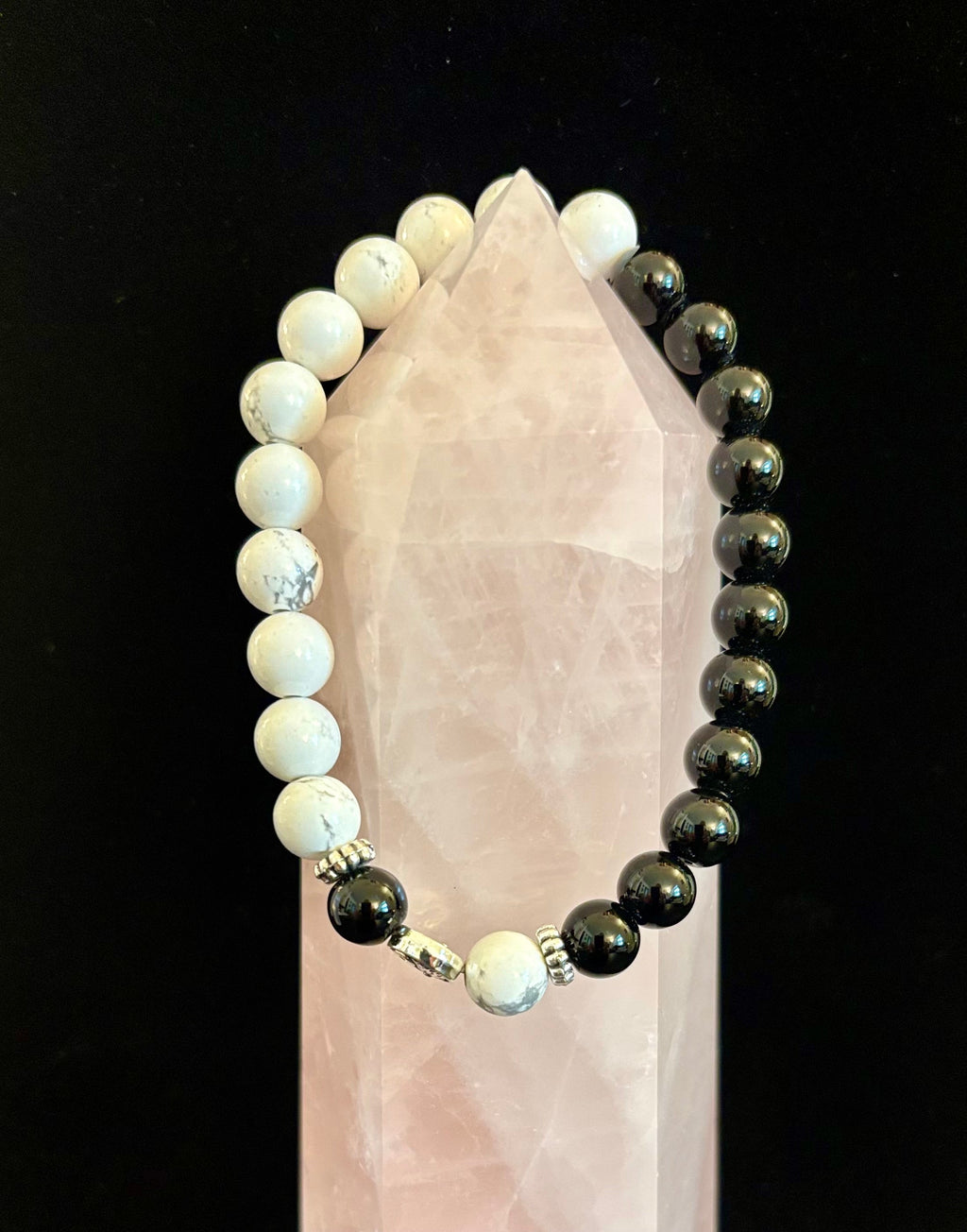 Reiki-Infused Men's Yin Yang Energy Bracelet for Duality, Inner Balance & Grounded Power (8mm)