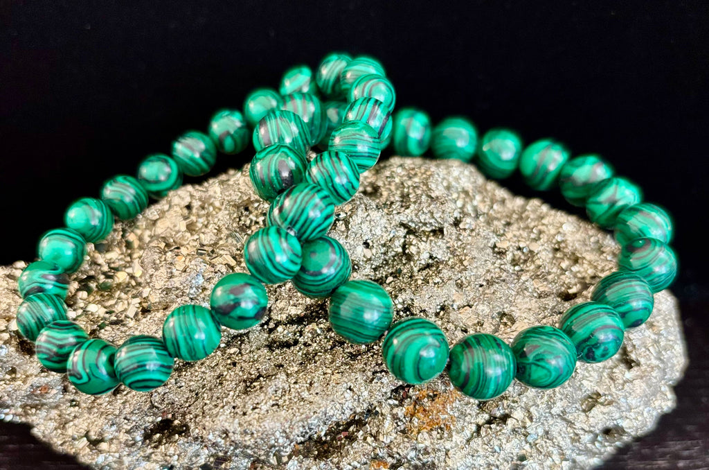 Reiki-Infused Natural Malachite Bracelet for Deep Transformation, Aura Protection & Emotional Healing (8mm & 10mm)