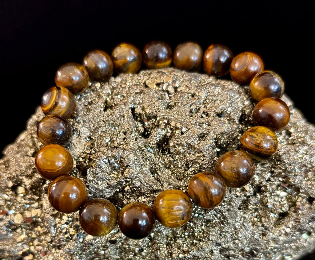 Reiki-Infused Natural Tiger Eye Bracelet for Courage, Focus & Grounded Power (8mm & 10mm)