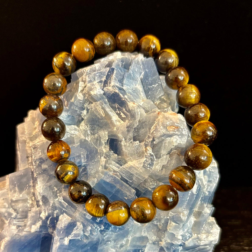 Reiki-Infused Natural Tiger Eye Bracelet for Courage, Focus & Grounded Power (8mm & 10mm)