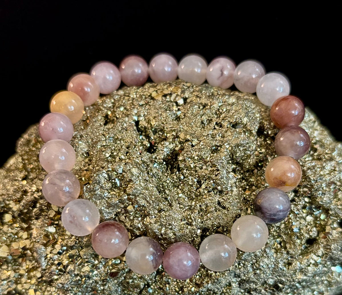 Reiki-Infused Light Quartz Gemstone Bracelet for Clarity, Gentle Manifestation & Emotional Balance (8mm)