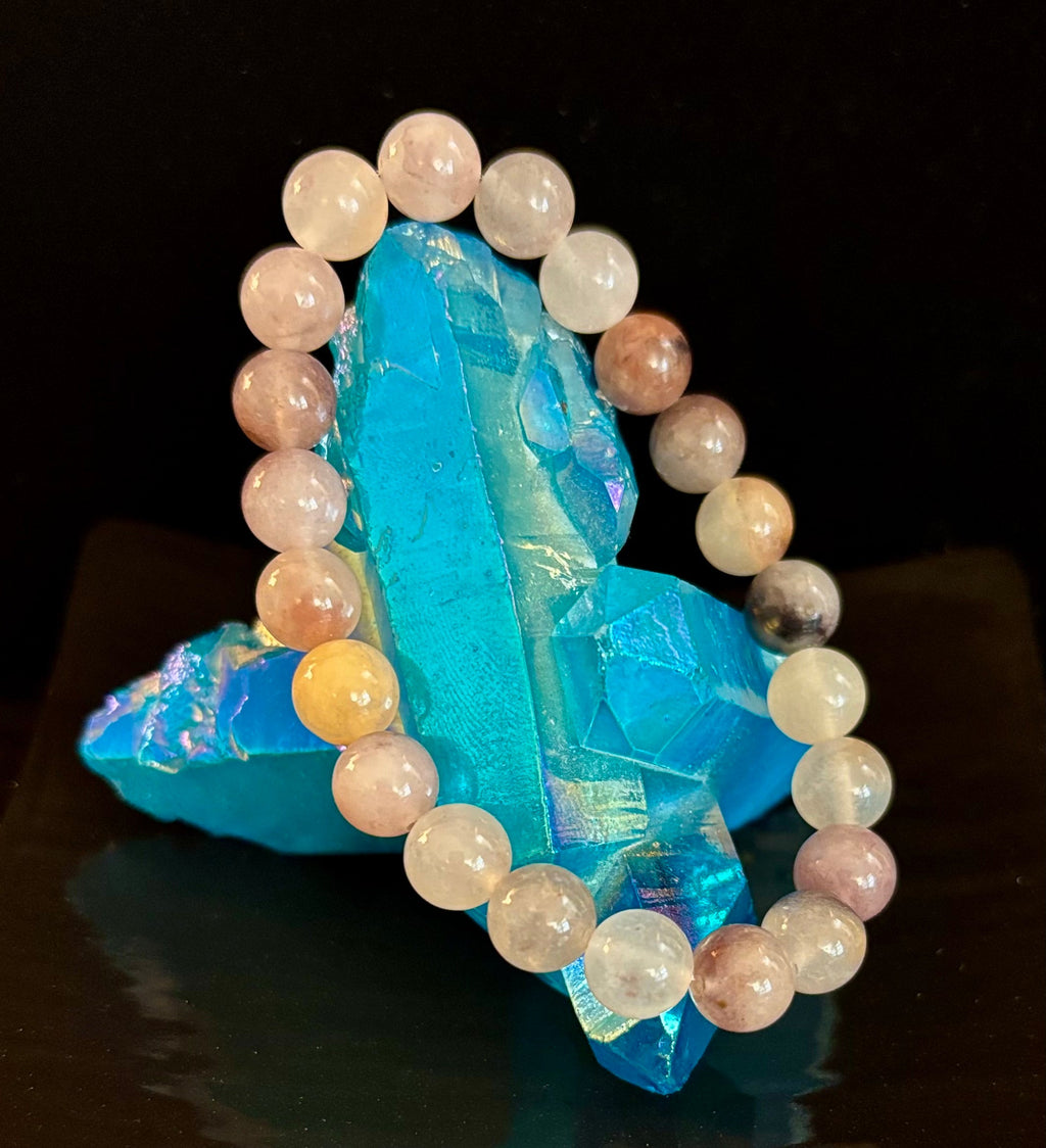 Reiki-Infused Light Quartz Gemstone Bracelet for Clarity, Gentle Manifestation & Emotional Balance (8mm)
