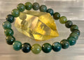 Reiki-Infused Natural Moss Agate Bracelet for New Beginnings, Abundance, Heart Chakra Healing & Steady Growth (8mm & 10mm)