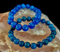 Reiki-Infused Natural Blue Apatite Bracelet for Inspiration, Creative Focus & Expressive Truth (8mm & 10mm)
