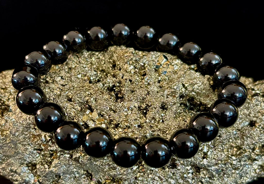 Black Onyx 8mm & 10mm Reiki-Infused Protection & Grounding Bracelet