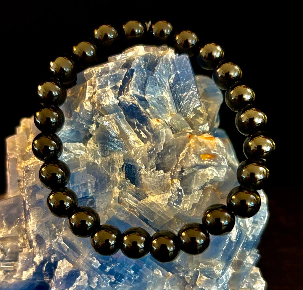 Black Onyx 8mm & 10mm Reiki-Infused Protection & Grounding Bracelet
