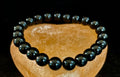 Reiki-Infused Natural Jet Bracelet for Psychic Protection, Grief Support & Lightweight Grounding (8mm)