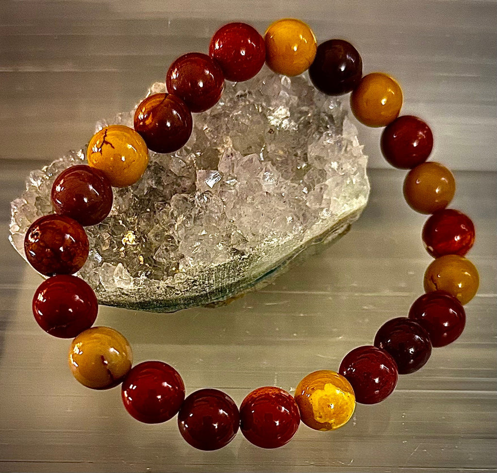 Reiki-Infused Australian Mookaite Jasper Bracelet for Vitality, Grounded Decision-Making & Embracing Change (8mm)