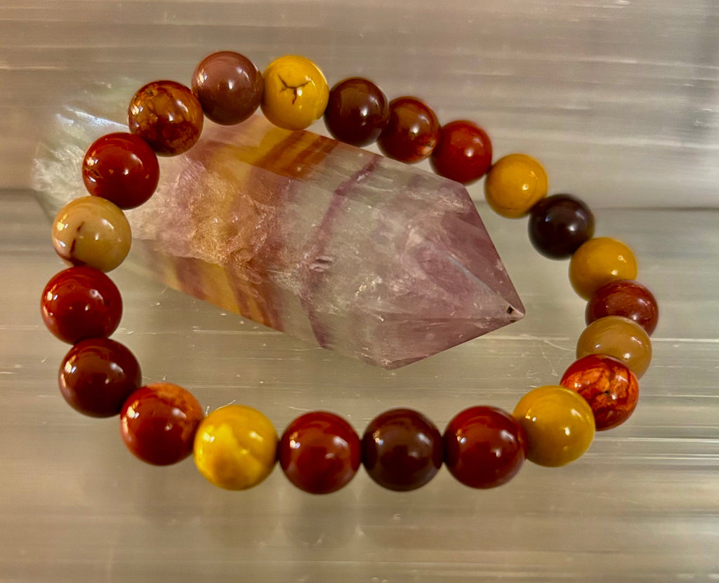 Reiki-Infused Australian Mookaite Jasper Bracelet for Vitality, Grounded Decision-Making & Embracing Change (8mm)