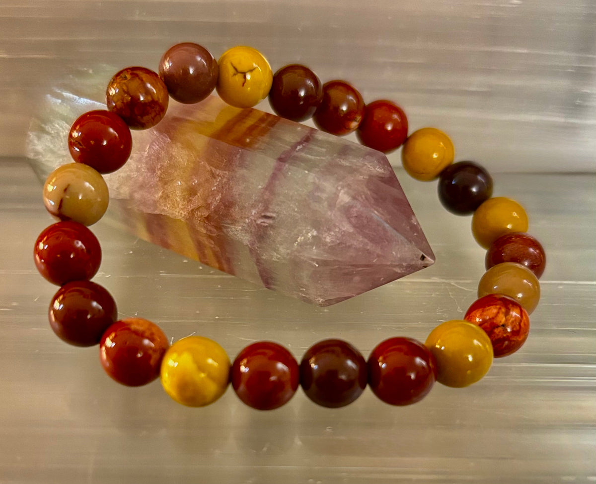 Reiki-Infused Australian Mookaite Jasper Bracelet for Vitality, Grounded Decision-Making & Embracing Change (8mm)