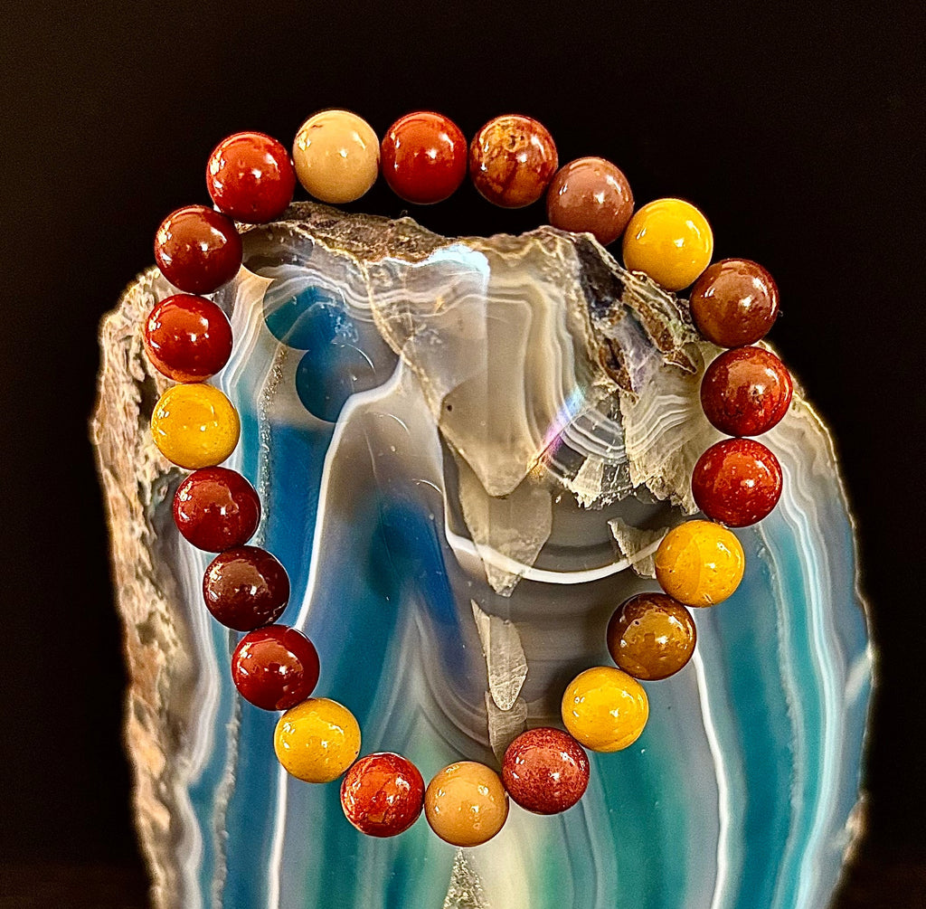 Reiki-Infused Australian Mookaite Jasper Bracelet for Vitality, Grounded Decision-Making & Embracing Change (8mm)