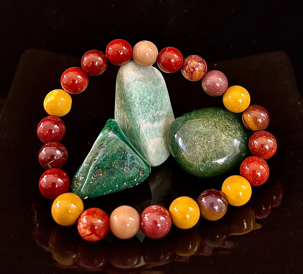 Reiki-Infused Australian Mookaite Jasper Bracelet for Vitality, Grounded Decision-Making & Embracing Change (8mm)