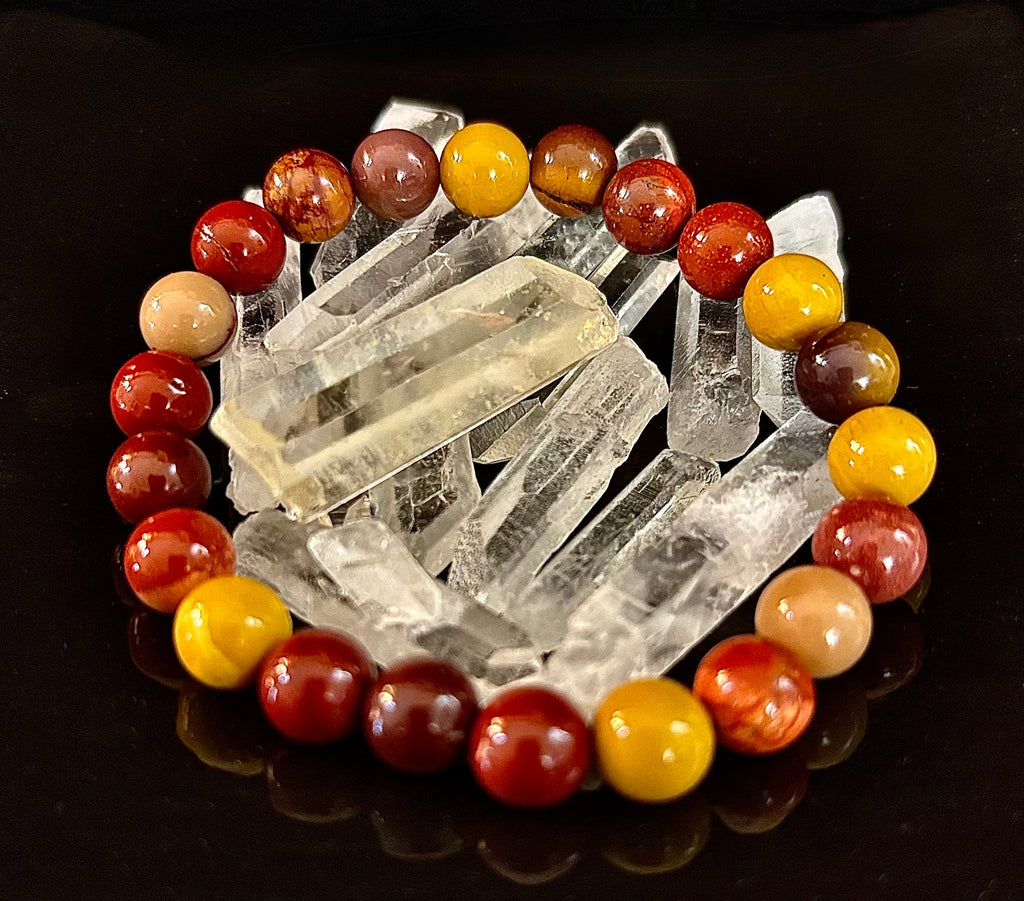 Reiki-Infused Australian Mookaite Jasper Bracelet for Vitality, Grounded Decision-Making & Embracing Change (8mm)