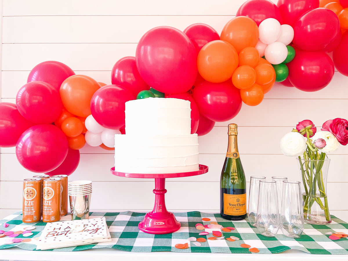 Bright Hot Pink Melamine Pedestal Cake Stand  | NEW