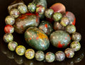 Reiki-Infused Natural Dragon Bloodstone Bracelet for Courage, Life Force Vitality & Heart-Root Alignment (8mm)