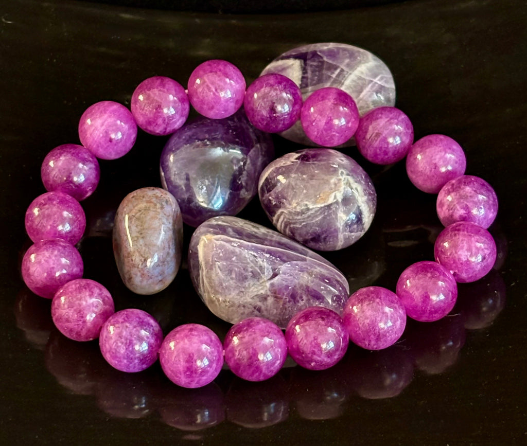 Reiki-Infused Natural Spodumene (Kunzite) Bracelet for Unconditional Love, Heart Chakra Healing & Emotional Balance (10mm)