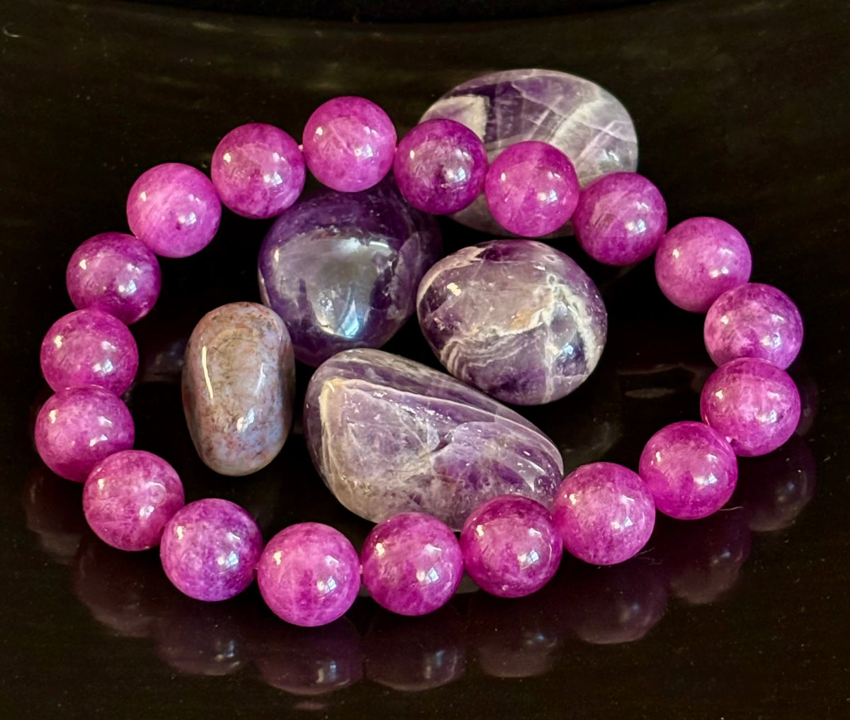 Reiki-Infused Natural Spodumene (Kunzite) Bracelet for Unconditional Love, Heart Chakra Healing & Emotional Balance (10mm)